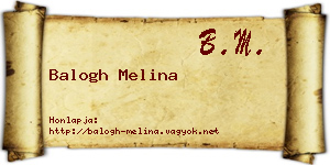 Balogh Melina névjegykártya