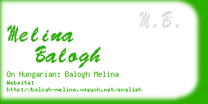 melina balogh business card